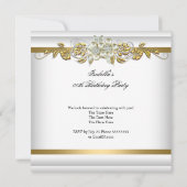 Invitation Pearl Gold Diamond Argent Anniversaire fête 2 (Dos)