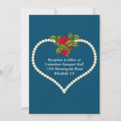 Invitation Pearl Heart et Red Roses Valentine Mariage (Dos)