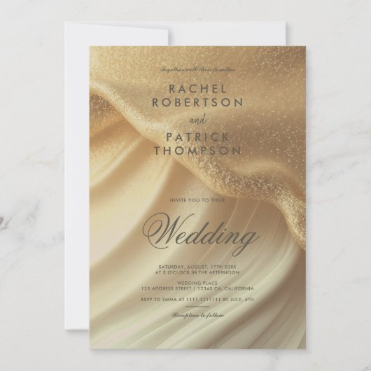 Invitation Pearl Ivory Parties scintillant Élégant Mariage de (Devant)