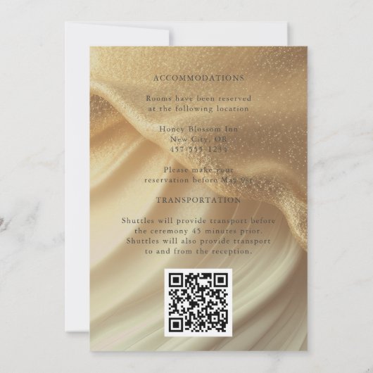 Invitation Pearl Ivory Parties scintillant Élégant Mariage de (Dos)