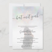 Invitation Pearl nacre rose pâle bat mitzvah photo (Devant)