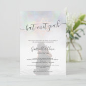 Invitation Pearl nacre rose pâle bat mitzvah photo (Debout devant)