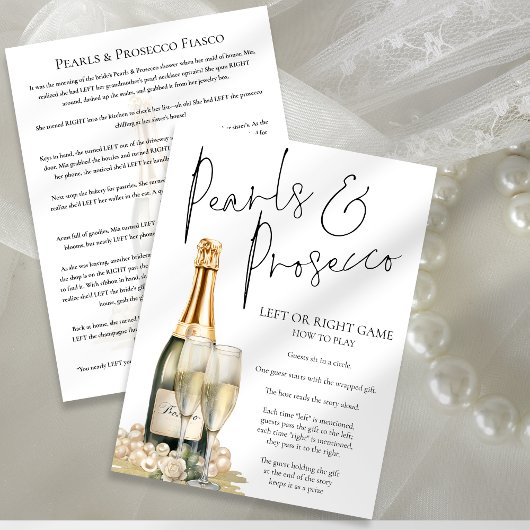 Invitation Pearl Prosecco Fête des mariées droite gauche Cart