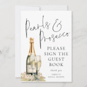 Invitation Pearl Prosecco Fête des mariées du livre d'invité (Devant)
