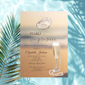 Invitation Pearl & Prosecco Sunset Beach Seashell
