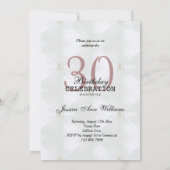 Invitation Pearl Quilé & Rose Gold Jewel Bow Anniversaire (Dos)