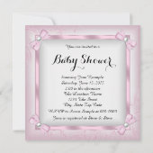 Invitation Pearl rose et blanc Baby shower Tutu (Dos)