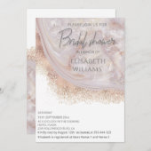 Invitation Pearl rose or marbre agate calligraphie (Devant / Derrière)