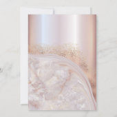 Invitation Pearl rose or marbre agate calligraphie métallique (Dos)