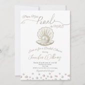 Invitation Pearl & Shell Pearlcore Mlle à MRS Fête des mariée (Devant)