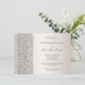 Invitation Pearl Silver Border 25th Anniversary Party (Debout devant)