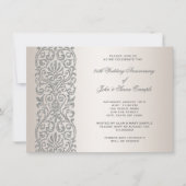 Invitation Pearl Silver Border 25th Anniversary Party (Devant)