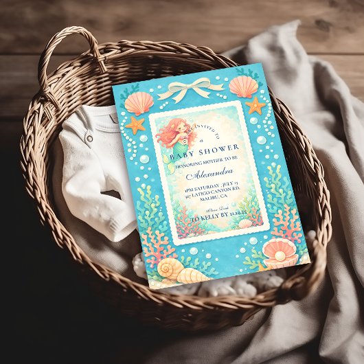 Invitation Pearl Tide Mermaid Baby Shower