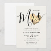 Invitation Pearl White Devenir Mme Fête des mariées moderne (Devant / Derrière)