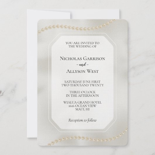 Invitation Pearl White Luxe Mariage (Devant)