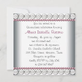 Invitation Pearle rose blanc rose Photo Quinceanera (Dos)