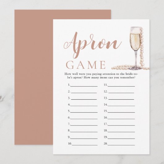 Invitation Pearles d'or et de la Fête des mariées de poursuit (Devant / Derrière)