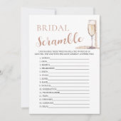 Invitation Pearles d'or et Prosecco Bridal Word Scramble Jeu (Devant)