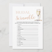 Invitation Pearles d'or et Prosecco Bridal Word Scramble Jeu (Devant)