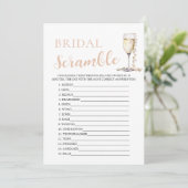 Invitation Pearles d'or et Prosecco Bridal Word Scramble Jeu (Debout devant)