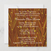 Invitation Pearles d'or Robe rouge Quinceanera d'or rouge (Dos)