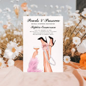 Invitation Pearles et Prosecco Fête des mariées moderne