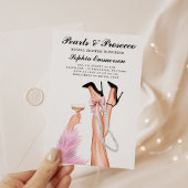 Invitation Pearles et Prosecco Fête des mariées moderne