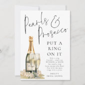 Invitation Pearles Prosecco Bague sur sa Fête des mariées Car (Devant)