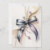 Invitation Pearls and Prosecco Black Bow Bridal Shower  (Dos)