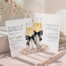 Pearls and Prosecco Black Bow Bridal Shower