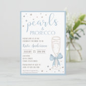 Invitation Pearls and Prosecco Blue Bow Bridal Shower (Debout devant)