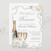 Invitation Pearls And Prosecco Bridal Shower (Devant / Derrière)
