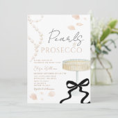 Invitation Pearls and Prosecco Ivory Bow Bridal Shower (Debout devant)