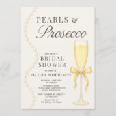 Invitation Pearls and Prosecco QR Code Bridal Shower (Devant)
