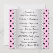 Invitation Pearls Black Rose Ladybug Baby Girl Douche (Dos)