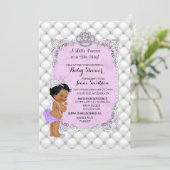 Invitation Pearls Diamonds Ethnic Princess Baby Girl (Debout devant)
