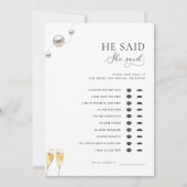 Invitation Pearls et Prosecco Il dit qu'elle a dit jeu de dou (Devant)