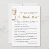 Invitation Pearls et Prosecco qui connaît la mariée meilleur (Devant)