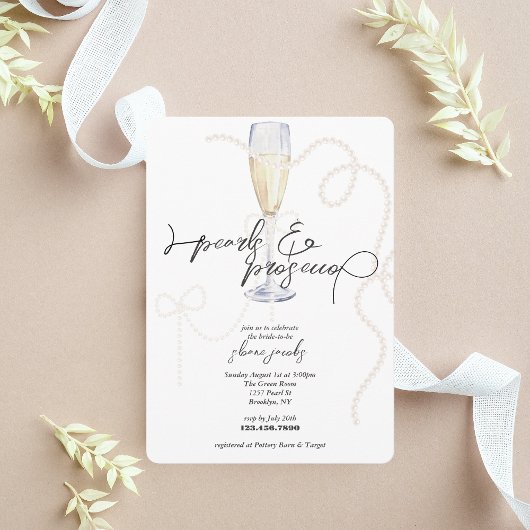 Invitation Pearls, Petals + Prosecco | Pearl Bridal Shower 