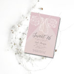 Invitation Pearls Princess Robe Blush Rose Sweet 16 Party<br><div class="desc">Un modèle simple,  moderne,  élégant et chic Sweet 16 anniversaire d'invitation avec un arrière - plan rose,  des cordes de perles sur une robe de princesse en rougir,  avec manches feutrées et typographie moderne. Un design chic "perles et rouffles".</div>