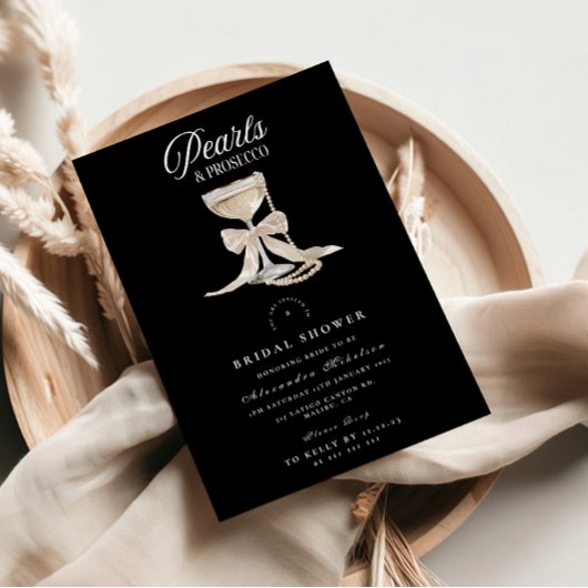 Invitation Pearls & Prosecco Bridal Shower