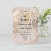 Invitation Pearls Prosecco Champagne elegant birthday (Debout devant)