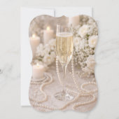 Invitation Pearls Prosecco Champagne elegant birthday (Dos)