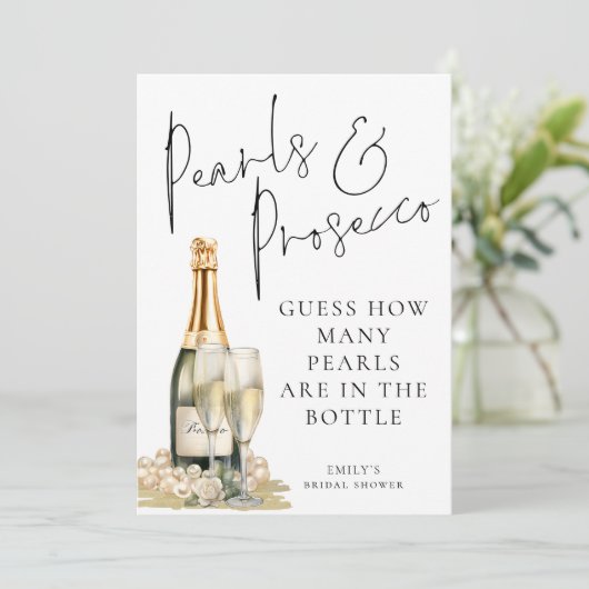 Invitation Pearls Prosecco Devine Combien De Jeu De Fête des  (Debout devant)