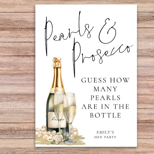 Invitation Pearls Prosecco Devine Combien De Jeu Du Parti Hen