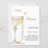 Invitation Pearls Prosecco elegant Bridal Shower (Devant)