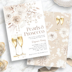 Invitation Pearls Prosecco Élégante Mariée