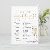 Invitation Pearls & Prosecco Je t'aime autour du monde jeu (Debout devant)