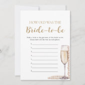 Invitation Pearls & Prosecco L'âge de la mariée au jeu (Devant)