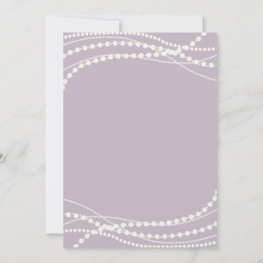 Invitation Pearls Prosecco Lilac Gold Elegant Fête des mariée (Dos)